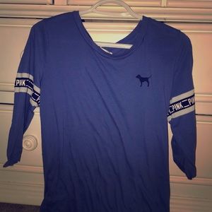 Pink Victoria’s Secret: crew neck varsity tee